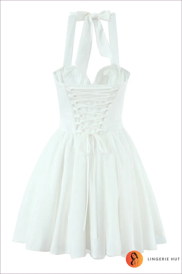 Corset Halter Mini Dress with Tulle Skirt - Playful Bridal Edit