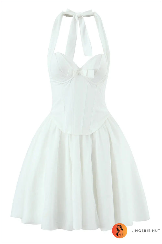 Corset Halter Mini Dress with Tulle Skirt - Playful Bridal Edit