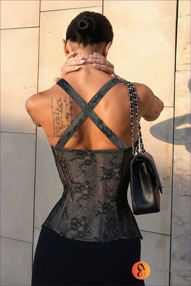Lace Overlay Corset Top - Evening Impact, Lasting Confidence