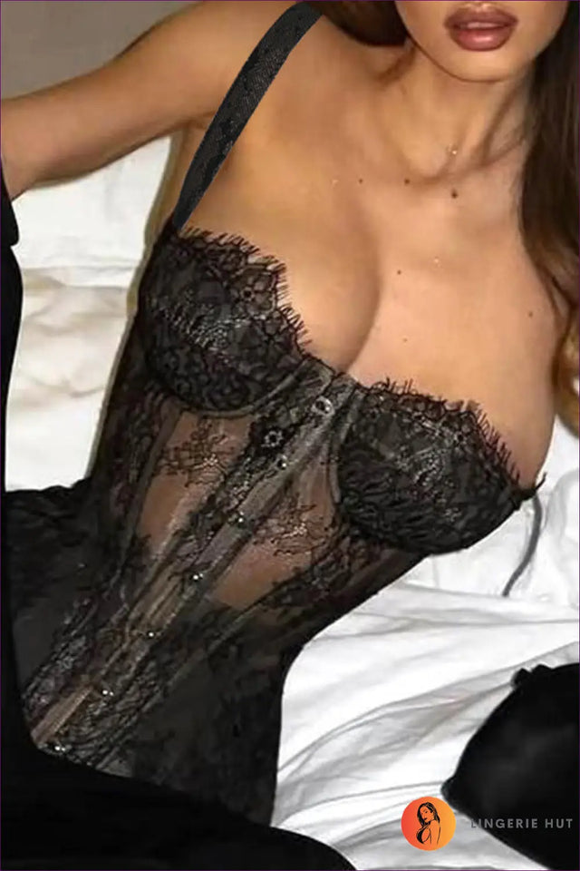 Lace Overlay Corset Top - Evening Impact, Lasting Confidence