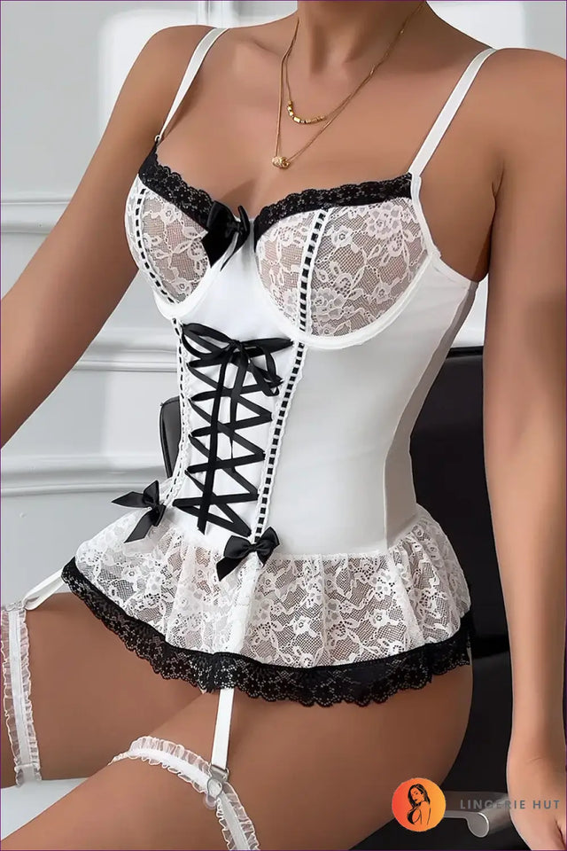 Corset Lingerie Set with Garter - Modern Siren Energy