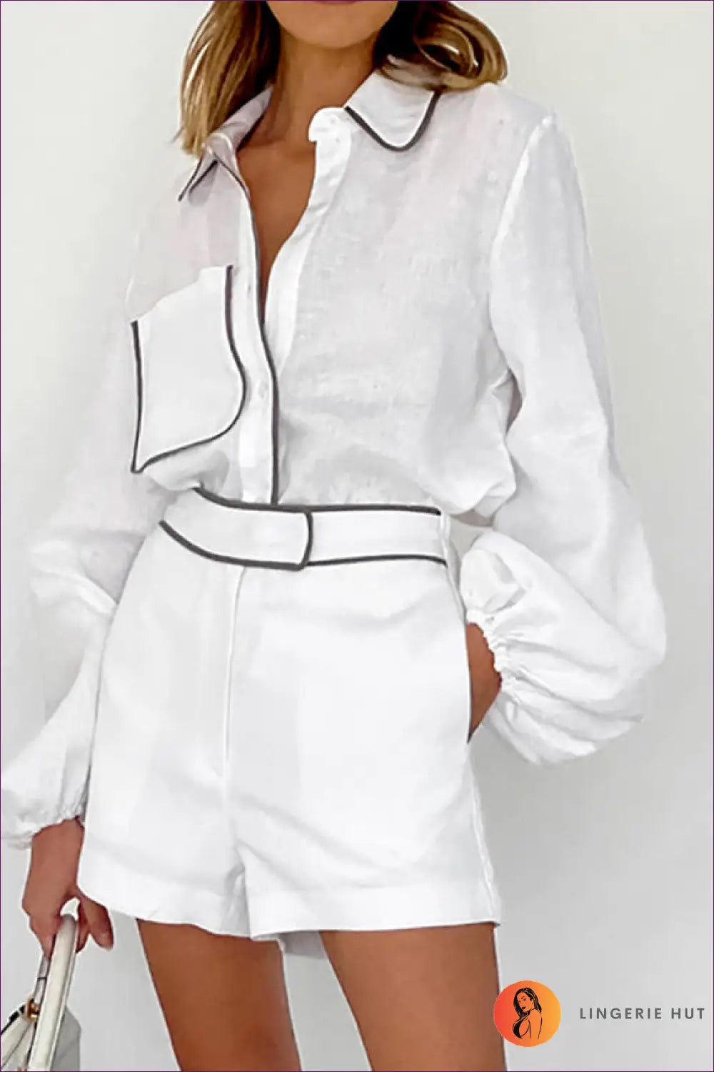 Cotton Linen co Ord Set - Effortless Everyday Chic - s / White - Clothing - Lingerie Hut - All Season • Autumn • Casual