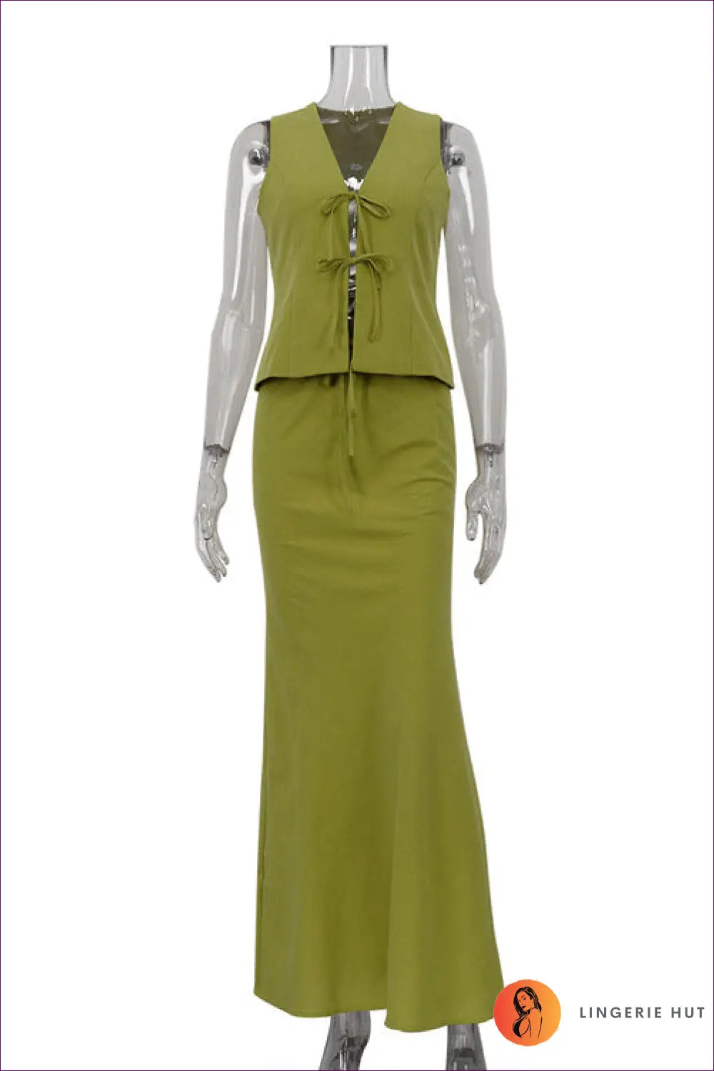 Cotton co Ord Set with Maxi Skirt - Effortless Summer Chic - s / Green - Outfit Sets - Lingerie Hut - A-line • Casual