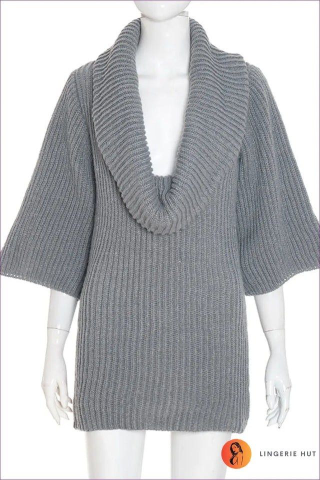 Cowl Neck Sweater Dress - Effortless Winter Glamour