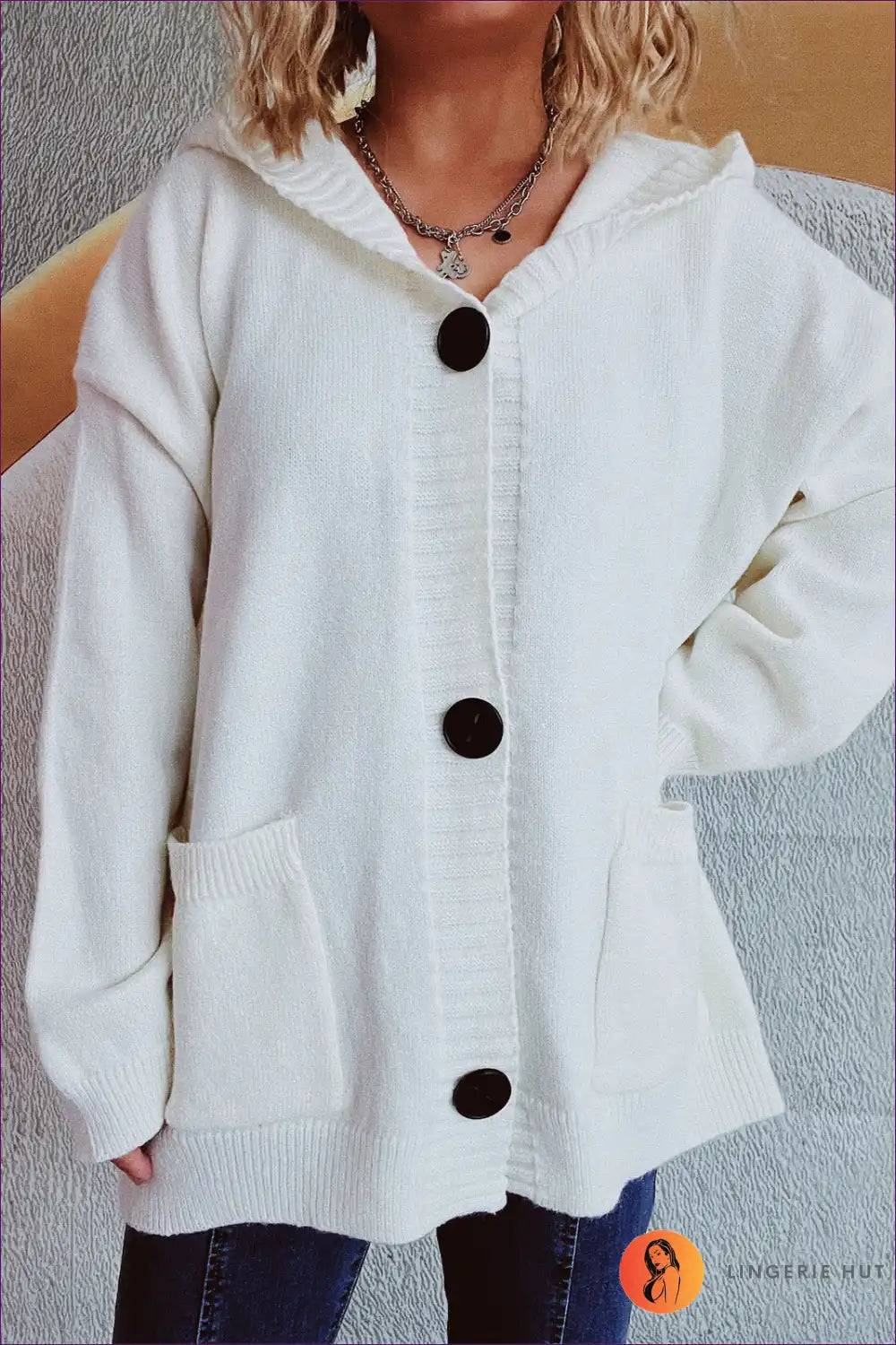 Cozy Hooded Button-up Cardigan - Versatile Comfort Redefined for Autumn, Casual, Everyday, Night In, Vacation