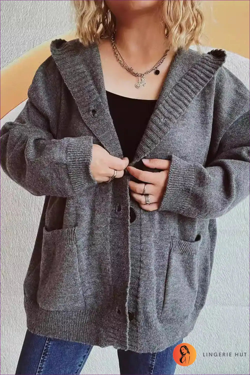 Cozy Hooded Button-up Cardigan - Versatile Comfort Redefined for Autumn, Casual, Everyday, Night In, Vacation