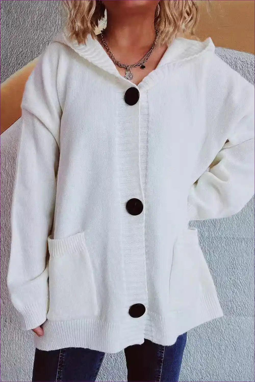 Cozy Hooded Button-up Cardigan - Versatile Comfort Redefined for Autumn, Casual, Everyday, Night In, Vacation