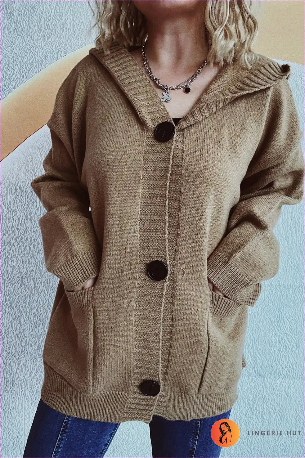 Cozy Hooded Button-up Cardigan - Versatile Comfort Redefined for Autumn, Casual, Everyday, Night In, Vacation