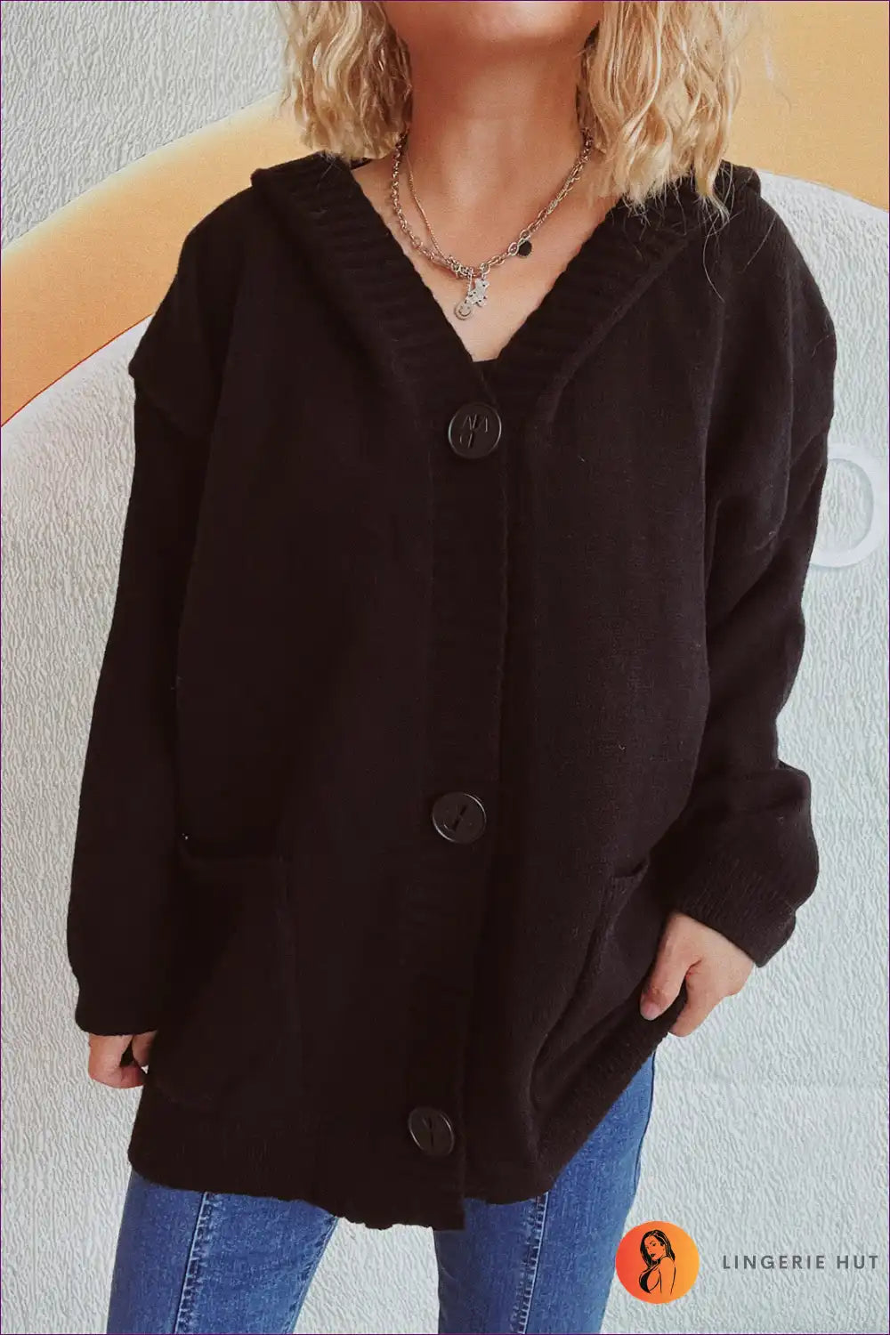 Cozy Hooded Button-up Cardigan - Versatile Comfort Redefined for Autumn, Casual, Everyday, Night In, Vacation