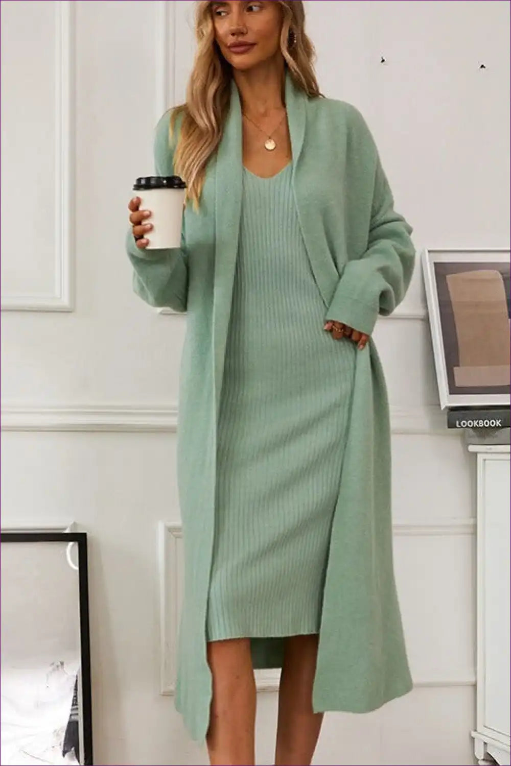 Cozy Mint Green Knit Co-ord Set - Effortless Elegance for Autumn, Casual, co Ord, Everyday, Loungewear