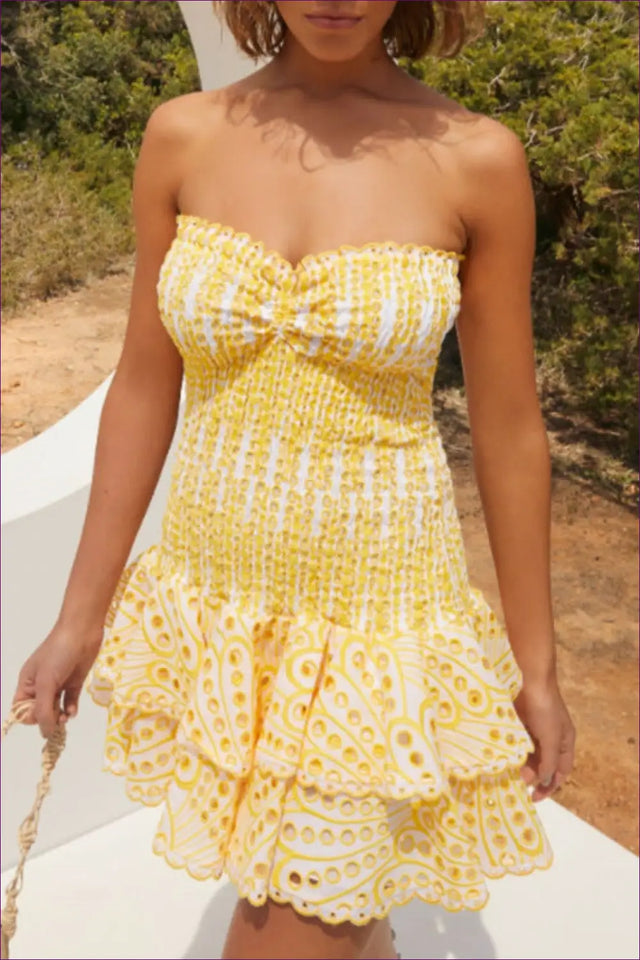 Cream Floral A-Line Mini Dress - Tie Bow Detail