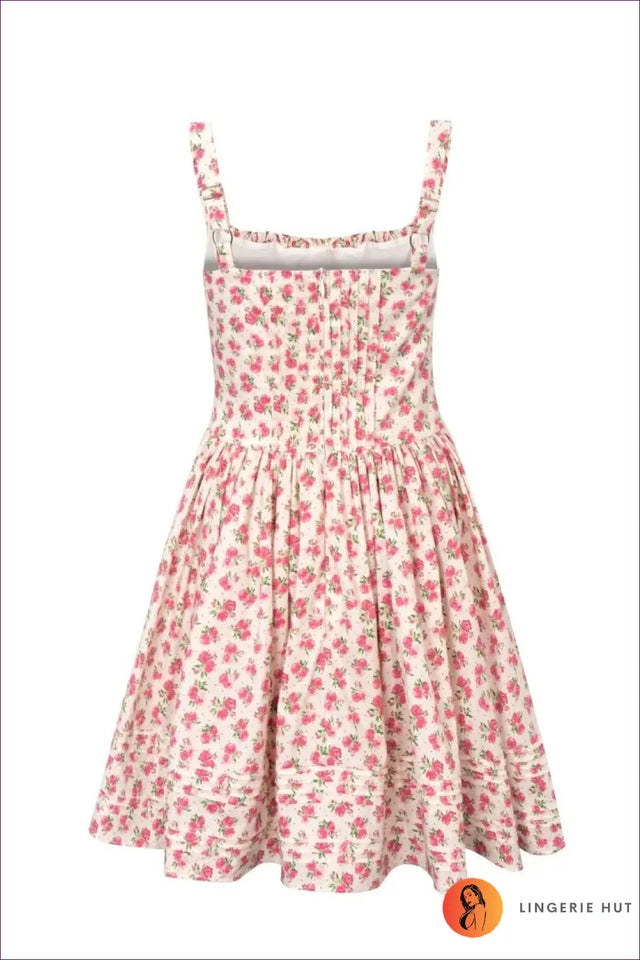 Cream Floral Off-Shoulder Tiered Dress - A-Line