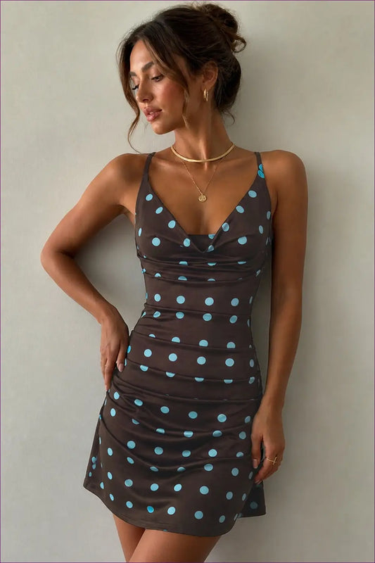 Cream Tropical Print Halter Mini Dress - Backless - Backless • Boho • Cutout • Elegant - Lingsharp