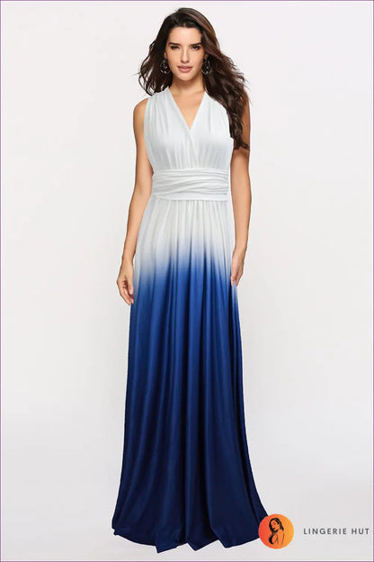 Crisscross Backless Maxi Dress - Celebration Glamour - s / Gradient White - Dresses - Lingerie Hut - Backless • Cutout