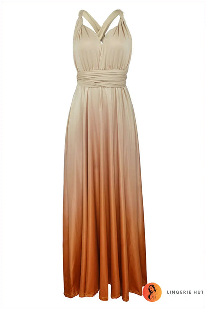Crisscross Backless Maxi Dress - Celebration Glamour - s / Champagne Color Gradient - Dresses - Lingerie Hut - Backless