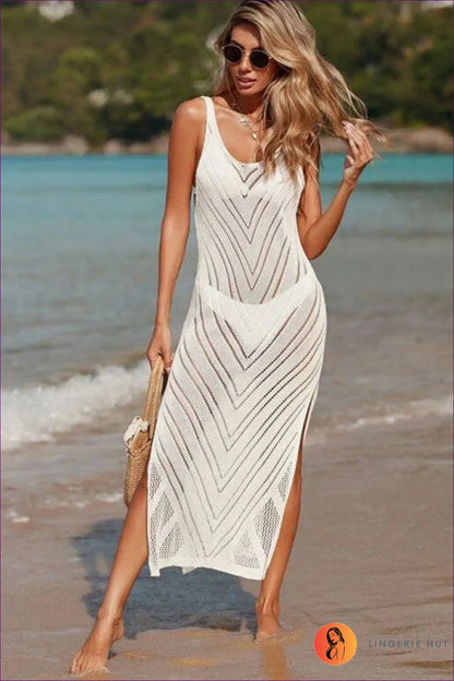 Crochet Beach Cover Up - Effortless Boho Vibes - one Size / White - Clothing - Lingerie Hut - Beachwear • Casual