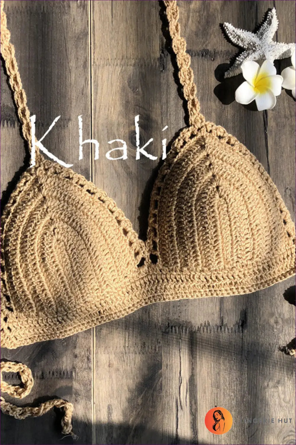 Crochet Bikini Set with Halter Top - Bohemian Escape - s / Khaki - Lingerie Hut - Beachwear • Boho • Casual • Cotton