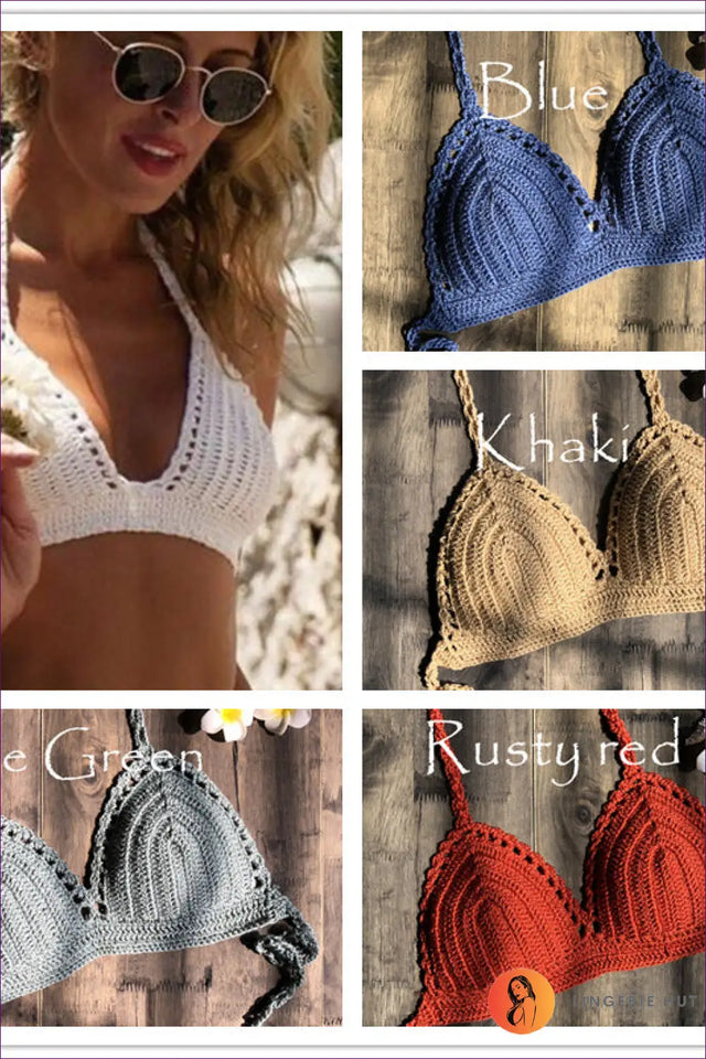 Crochet Bikini Set with Halter Top - Bohemian Escape