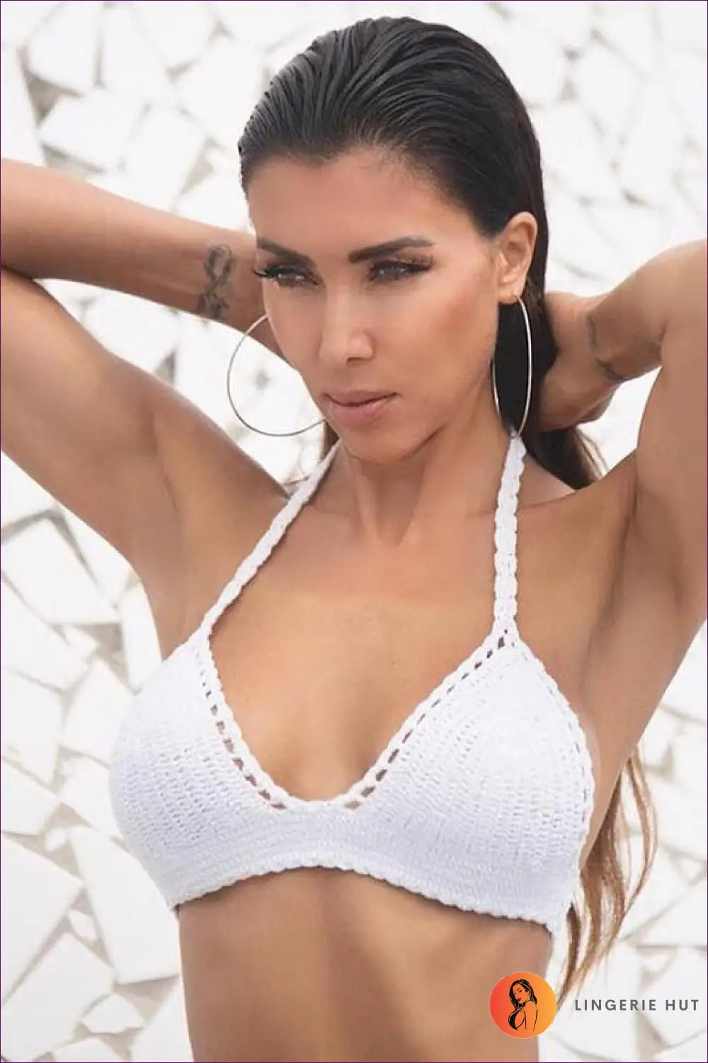 Crochet Bikini Set with Halter Top - Bohemian Escape - Lingerie Hut - Beachwear • Boho • Casual • Cotton