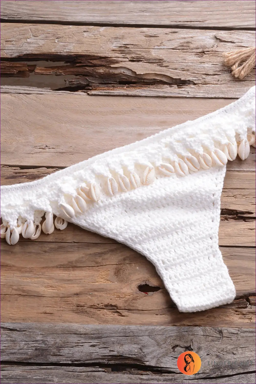 Crochet Bikini Set with Shell Trim - Boho Beach Mood - s / White-2 - Lingerie Hut - Beachwear • Casual