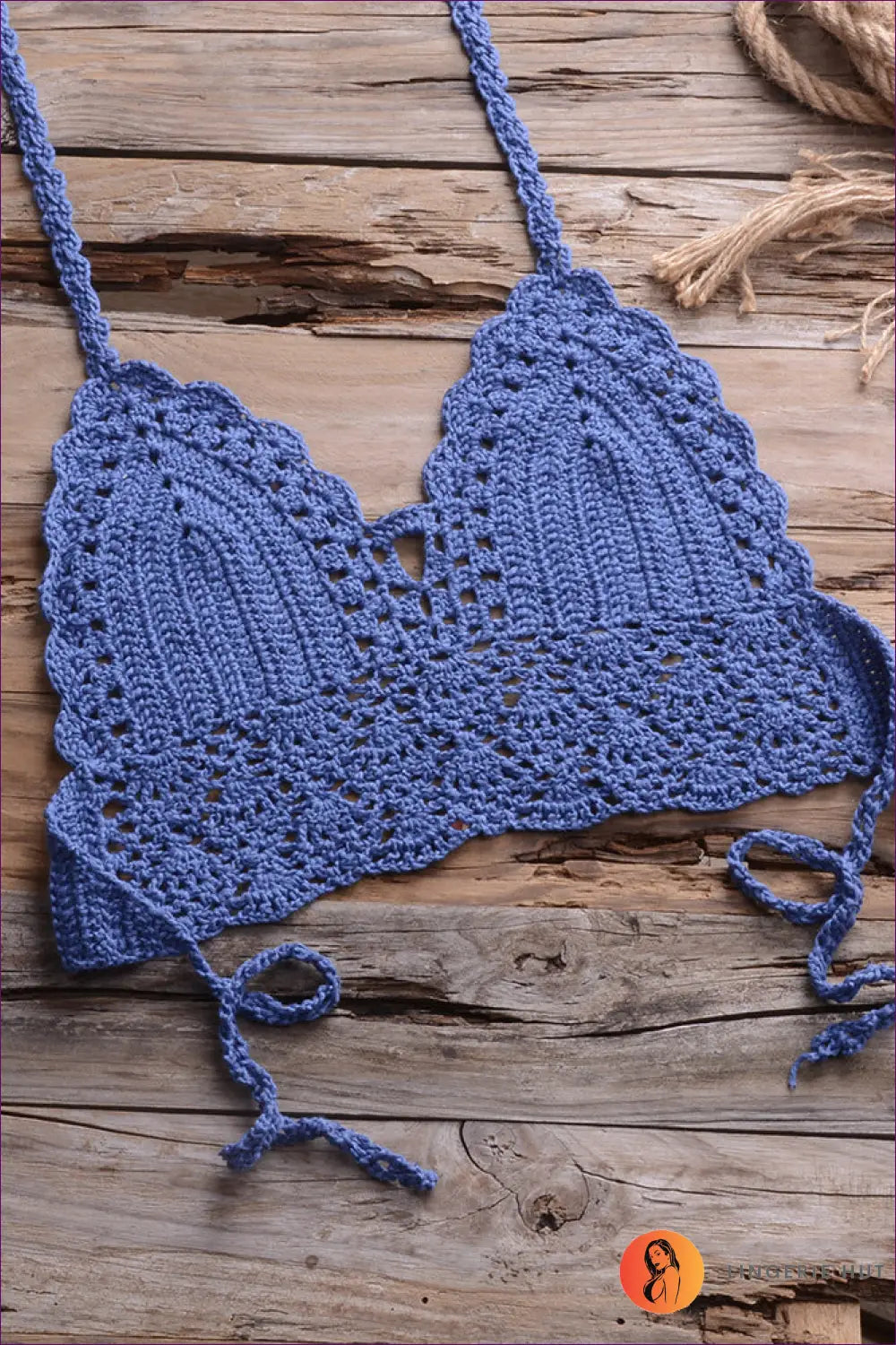 Crochet Bikini Set with Shell Trim - Boho Beach Mood - s / Blue - Lingerie Hut - Beachwear • Casual