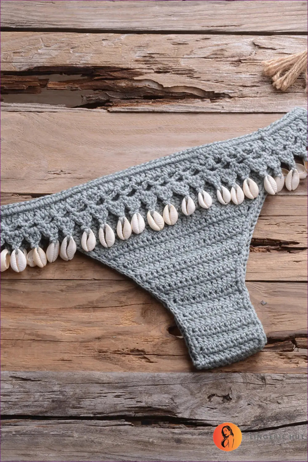 Crochet Bikini Set with Shell Trim - Boho Beach Mood - s / Lake Water Green Color-2 - Lingerie Hut - Beachwear • Casual