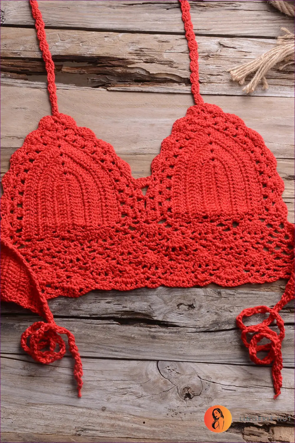 Crochet Bikini Set with Shell Trim - Boho Beach Mood - s / Red - Lingerie Hut - Beachwear • Casual