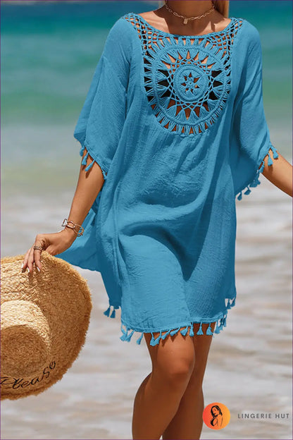 Crochet Tassel Beach Cover Up - Effortless Boho Summer Edit - Dresses - Lingerie Hut - Beachwear • Casual