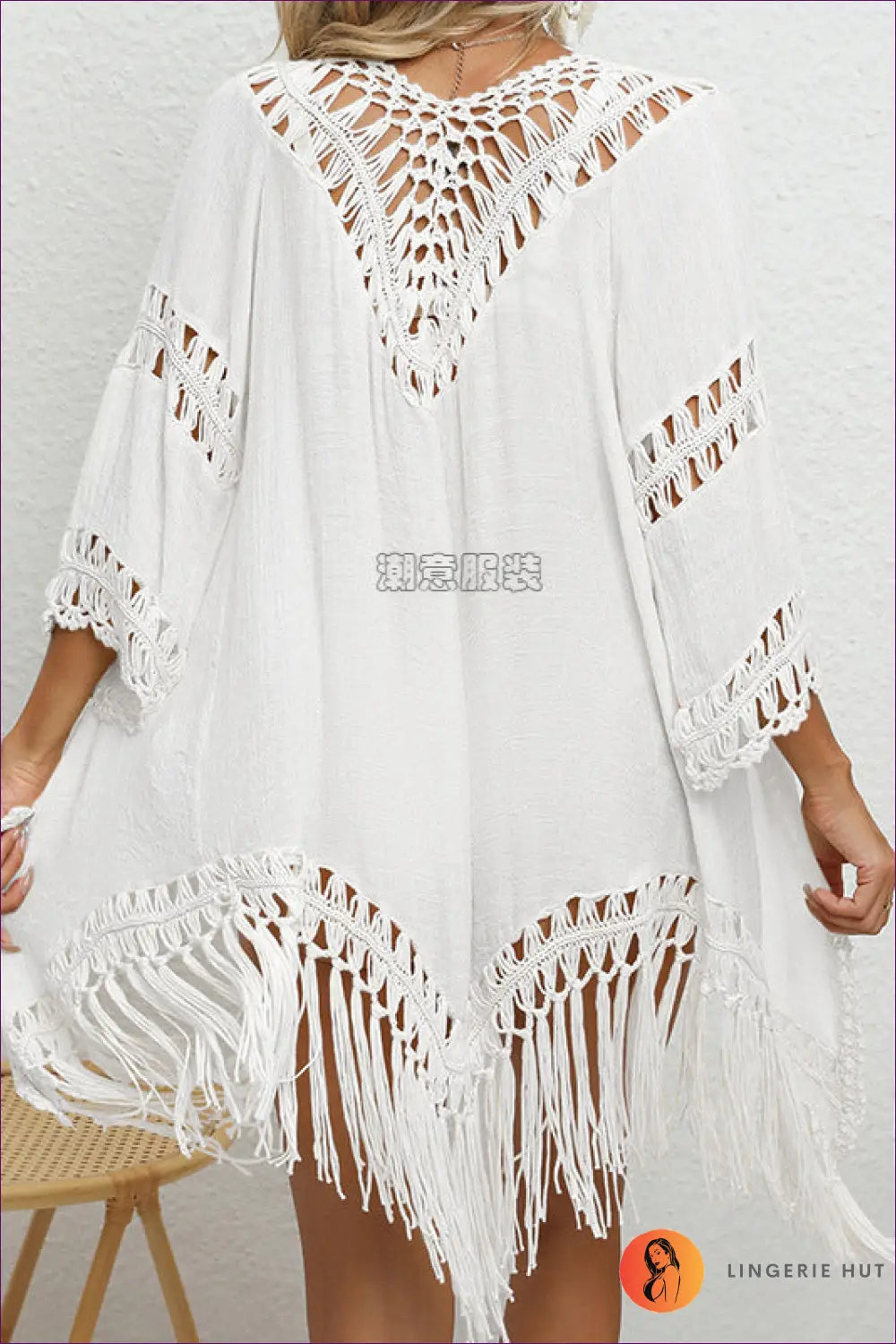 Crochet Tassel Cover Up - Effortless Boho Holiday Style - Swimwear - Lingerie Hut - Beachwear • Casual