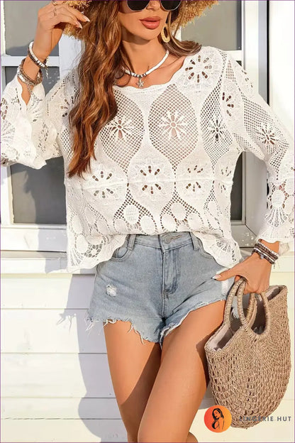Crochet Top with Scalloped Hem - Bohemian Mornings - Lingerie Hut - Beachwear • Boho • Casual • Everyday