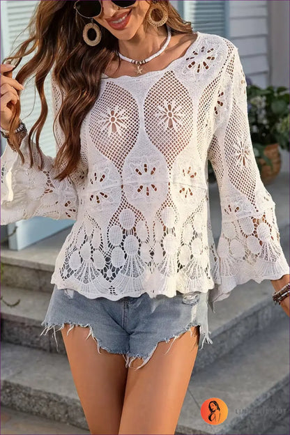 Crochet Top with Scalloped Hem - Bohemian Mornings - Lingerie Hut - Beachwear • Boho • Casual • Everyday