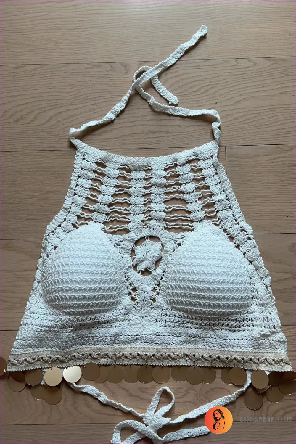 Elevate Your Summer Style With Our Crocheted Hollow Sling Rear Strap Summer Top. It’s The Perfect Blend