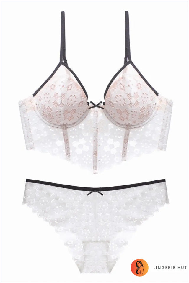 Crocheted Lace Bra Set with Hipster Briefs - Effortless Boho Charm