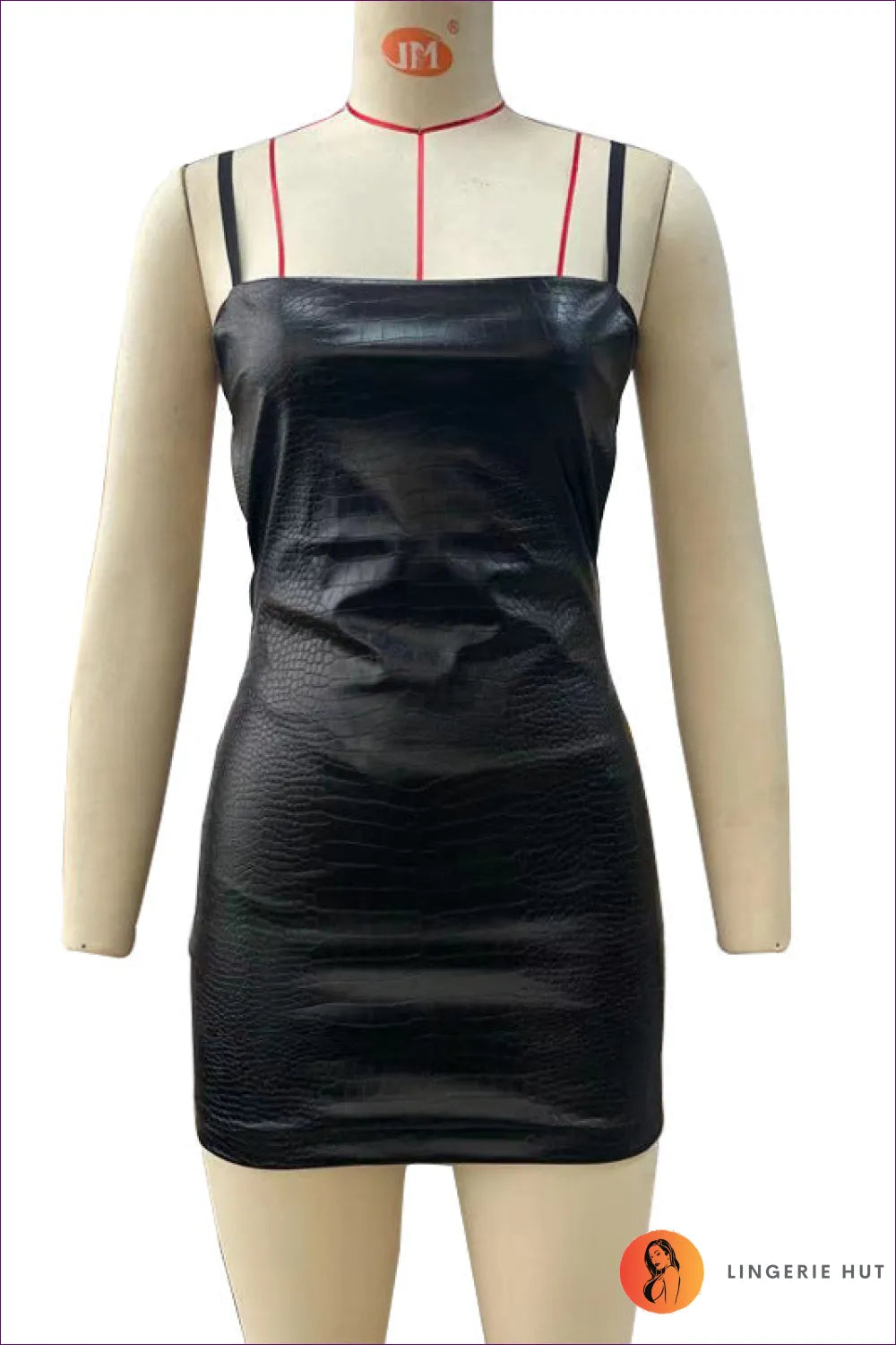 Step Out In Lingerie Hut’s Crocodile Texture Mini Dress. a Faux Leather Sensation With a Backless Design