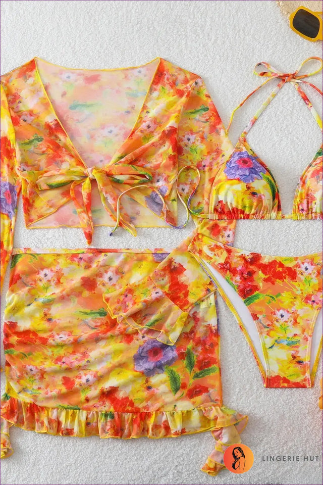 Tie-Dye Crop Top & Ruffle Skirt Set - Free-Spirited Summer Mood