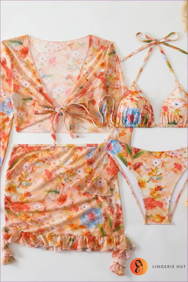 Tie-Dye Crop Top & Ruffle Skirt Set - Free-Spirited Summer Mood