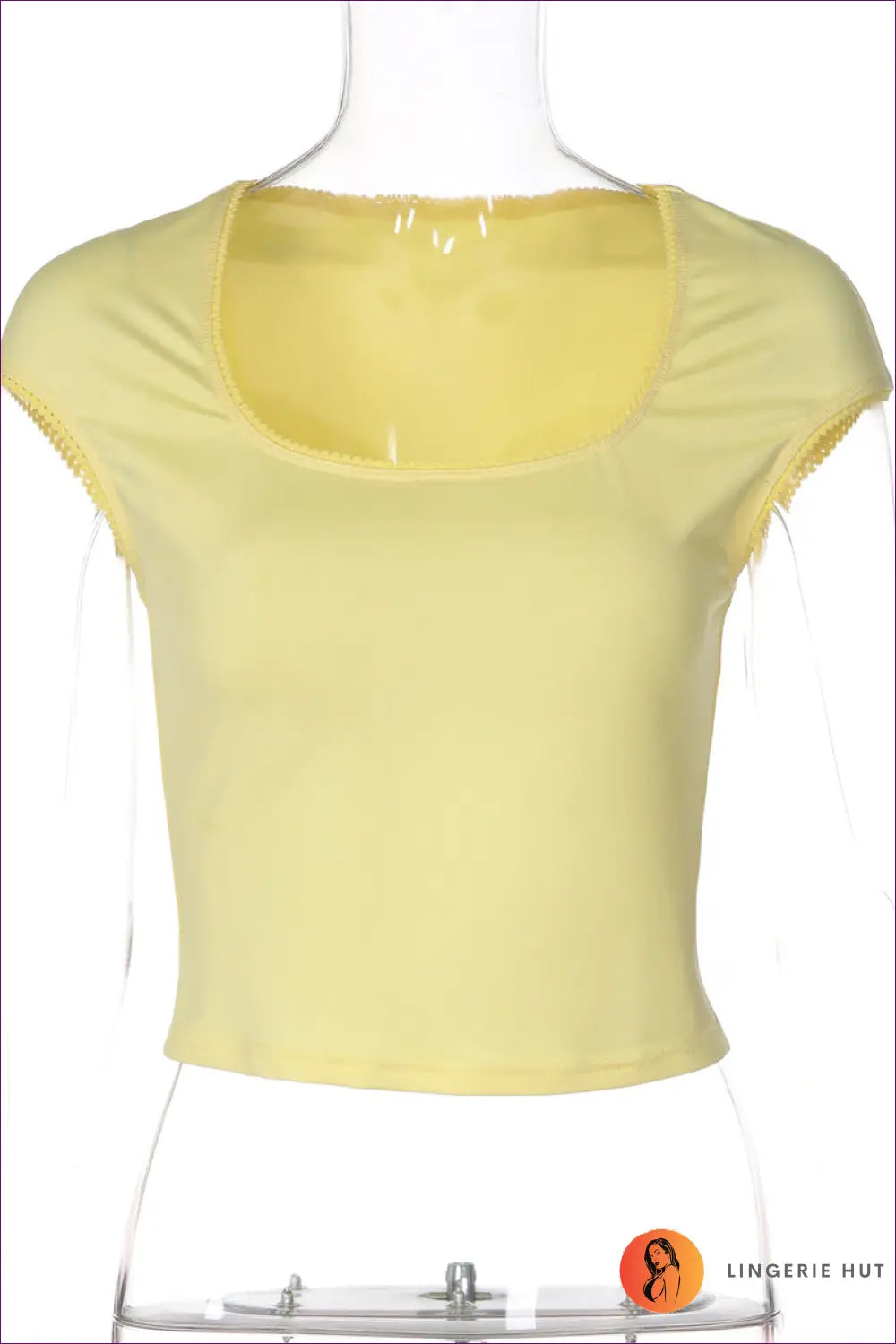 Crop Top with Scoop Neckline - Casual Confidence - s / Pale Yellow - Lingerie Hut - Cotton • Everyday • Jersey