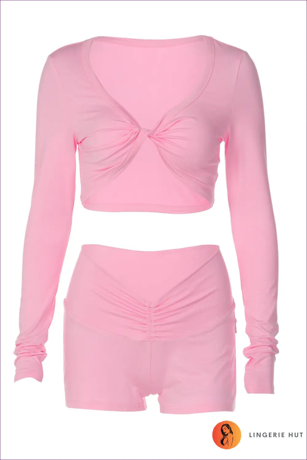 Crop Top Set with Twisted Details - Gym to Street Chic - co Ord - Lingerie Hut - Activewear • All Season • Casual