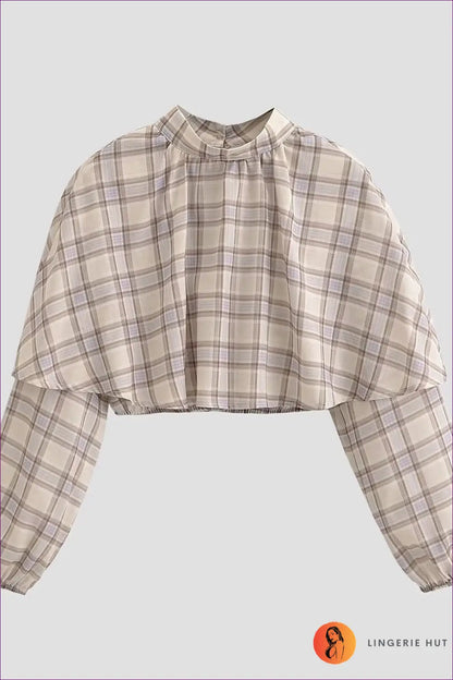 Crop Top with Stand Collar - Effortless Edge - Lingerie Hut - Autumn • Blouse • Casual • Cutout