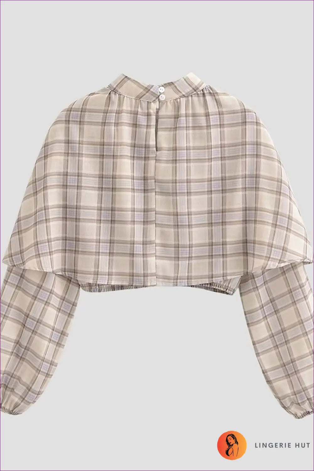 Crop Top with Stand Collar - Effortless Edge - Lingerie Hut - Autumn • Blouse • Casual • Cutout