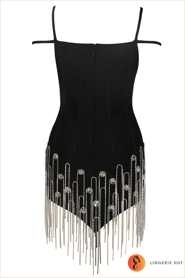 Crystal Fringe Mini Dress - Corset Bodice