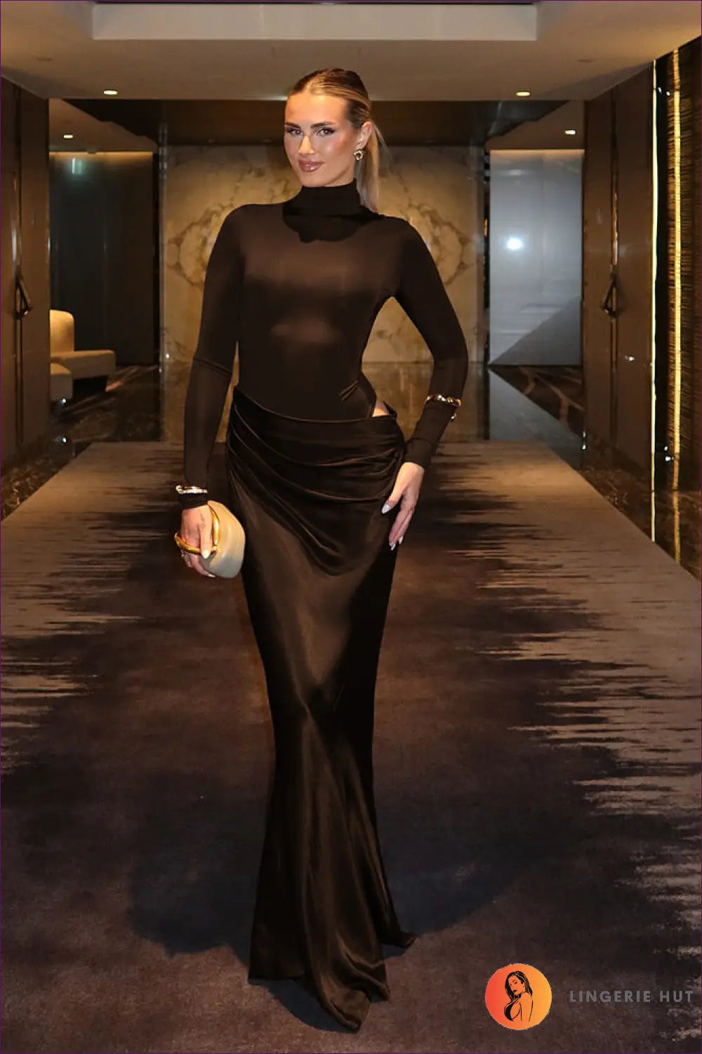 Cut-out Bodycon Maxi Dress - Statement Evening Energy - Dresses - Clothing • Cutout • Glamour - Lingerie Hut