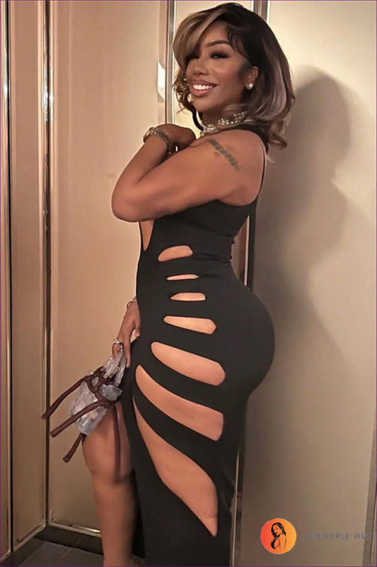 Cut out Bodycon Maxi Dress - Summer Evenings Sorted - Dresses - Lingerie Hut - Clubwear • Cutout • Glamour