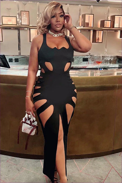 Cut out Bodycon Maxi Dress - Summer Evenings Sorted - Dresses - Lingerie Hut - Clubwear • Cutout • Glamour