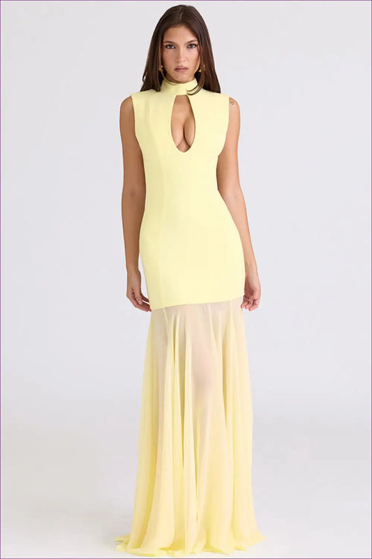 Cut-out Maxi Dress with Fishtail Hem - Understated Glamour - Dresses - Clothing • Cutout • Lingerie Hut