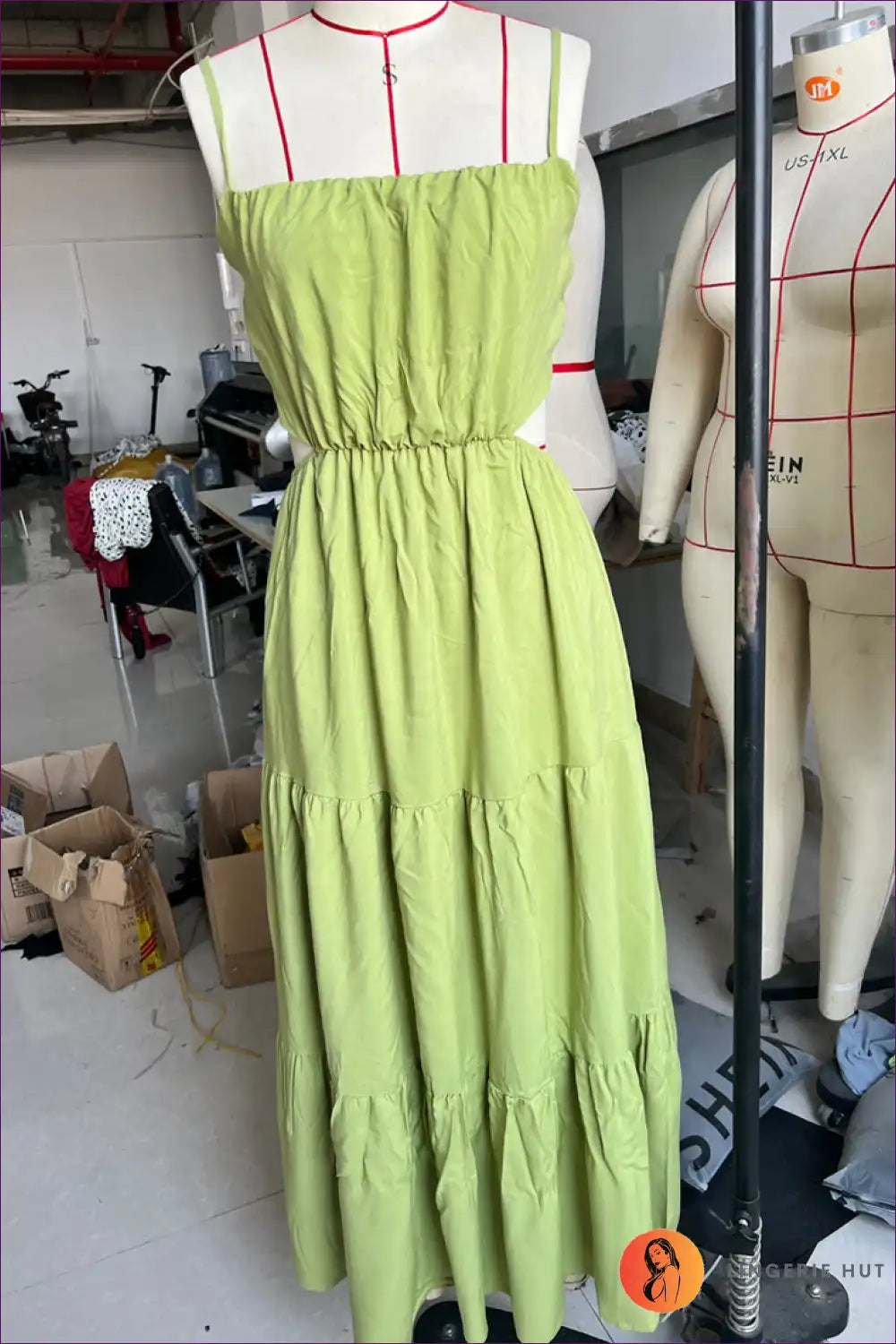 Cut-out Maxi Dress with Tiered Skirt - Effortless Resort Style for Backless, Boho, Casual, Cutout,