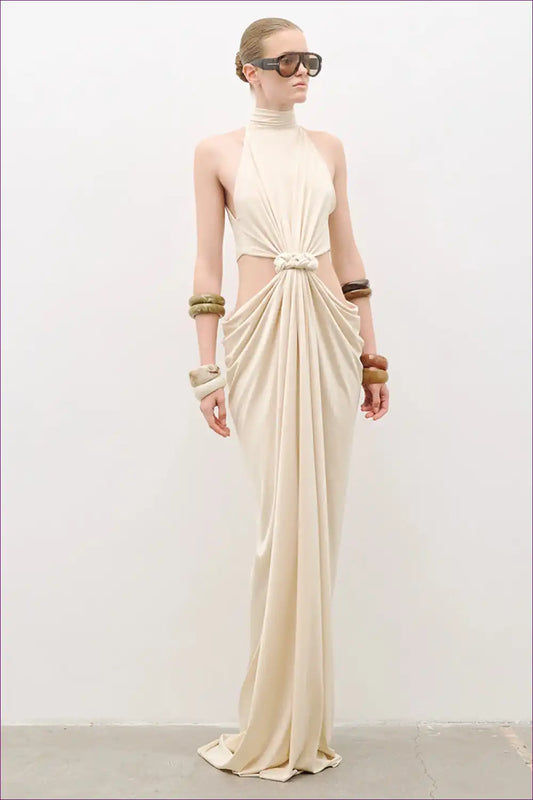 Cut-out Maxi Dress with Turtleneck and Twist Detail for Cutout, Evening Wear, Formal just In,