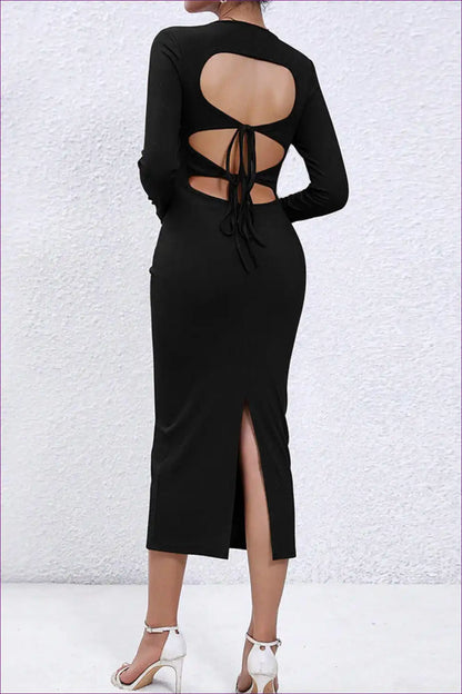Cut-out Midi Dress with Tie-back Detail - Contemporary Chic