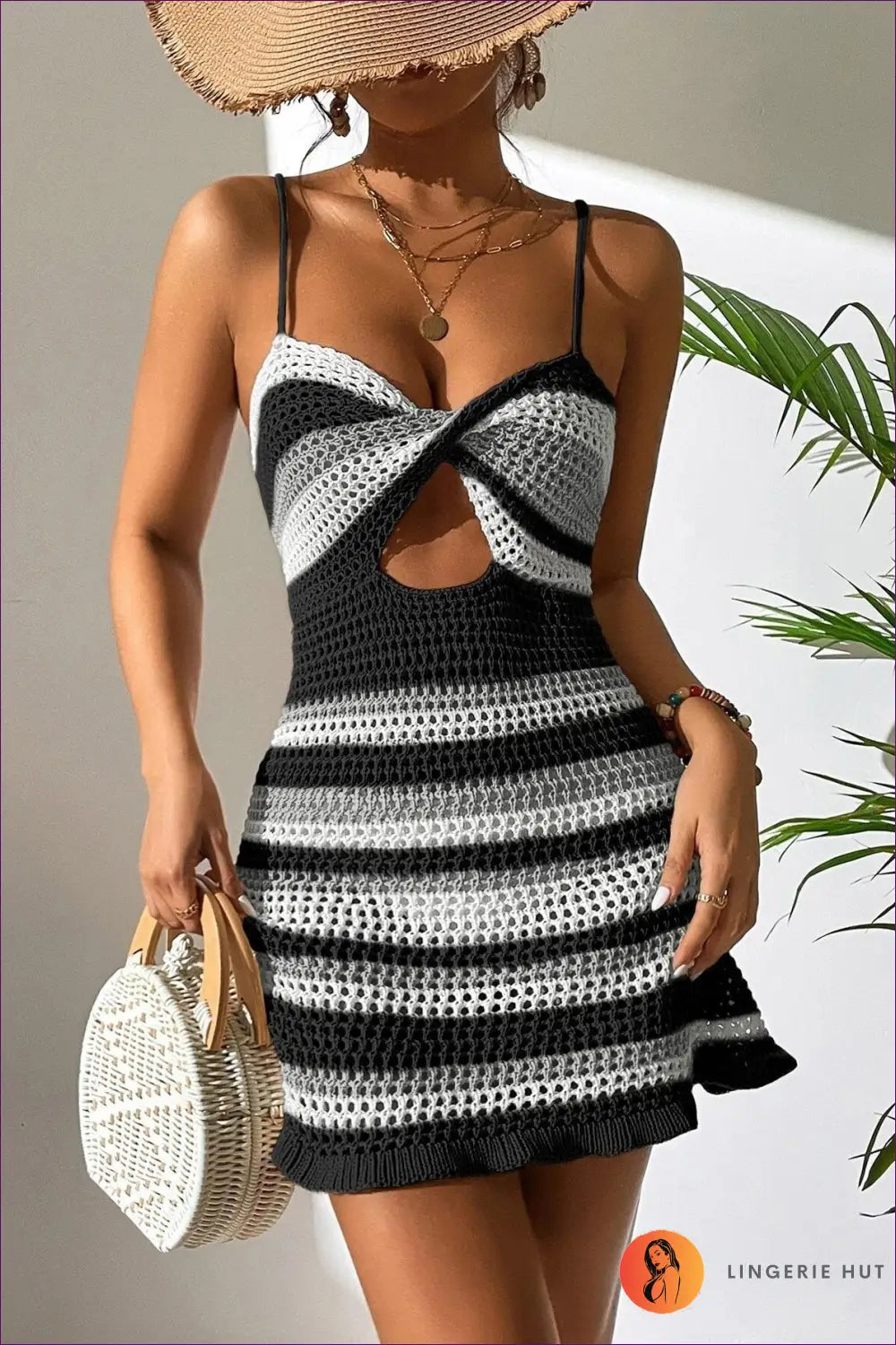 Cut out Mini Beach Dress - Effortless Summer Statement - s / Black - Dresses - Lingerie Hut - Backless • Beachwear