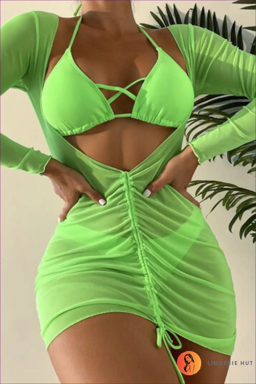 Cut-out Mini co Ord Set - Worth a Second Look - s / Green - Dresses - Lingerie Hut - All Season • Clubwear • Cutout